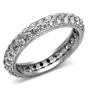 WildKlass Stainless Steel Eternity Ring High Polished (no Plating) Women AAA Grade CZ Clear