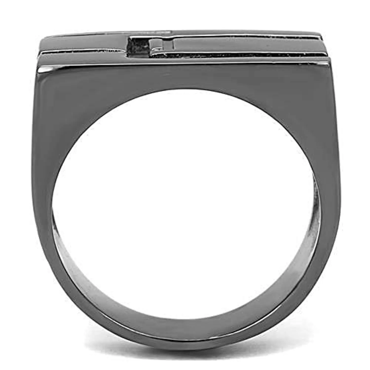 WildKlass Stainless Steel Ring IP Light Black (IP Gun) Men