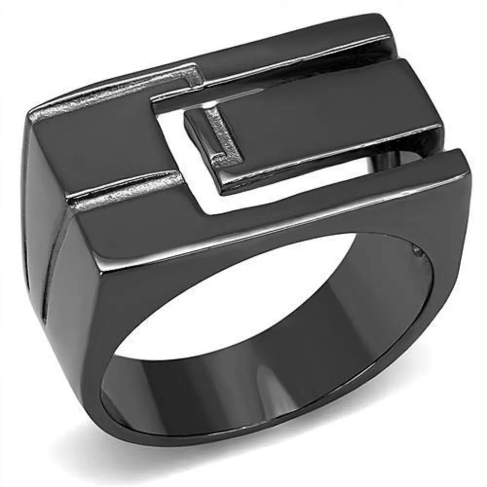 WildKlass Stainless Steel Ring IP Light Black (IP Gun) Men