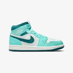 WMN'S AIR JORDAN 1 MID SE 'BLEACHED TURQ/SKY J TEAL-BARELY GREEN'