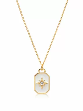 Women's Necklace with Enamel Starburst Pendant